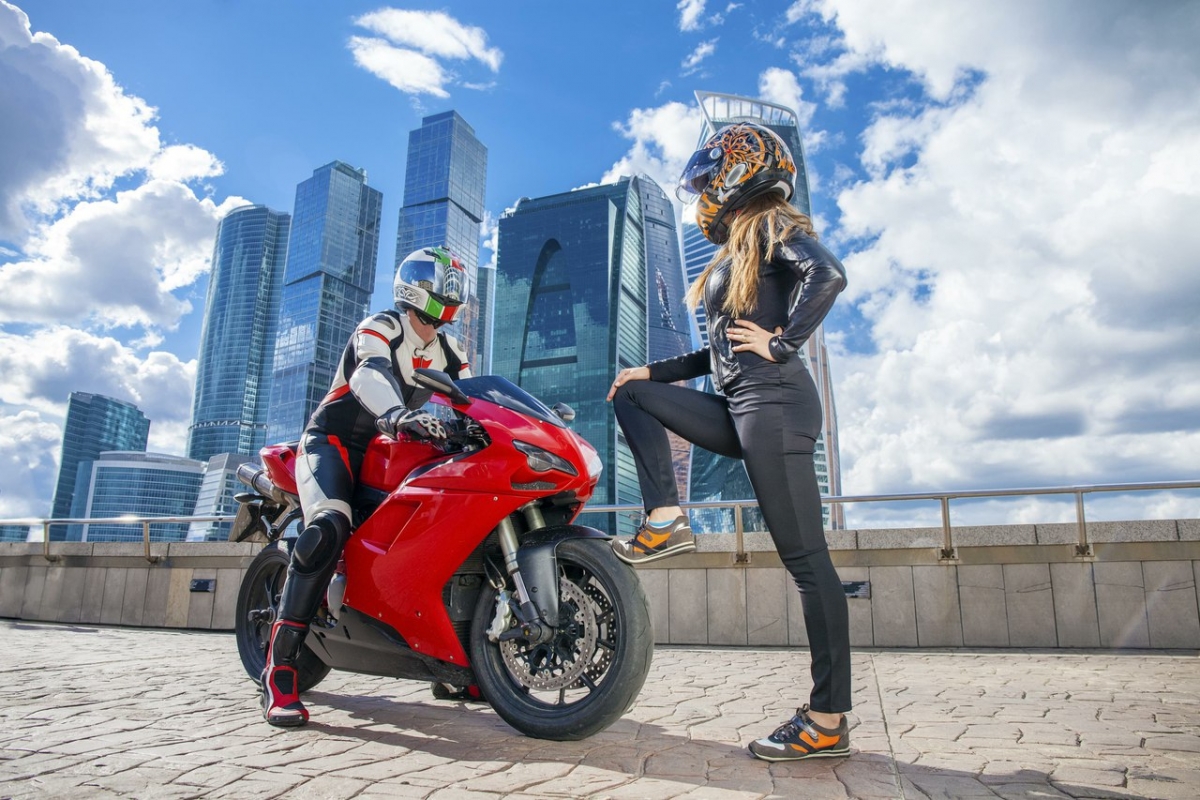 Фотосессия на мотоцикле Москва Сити