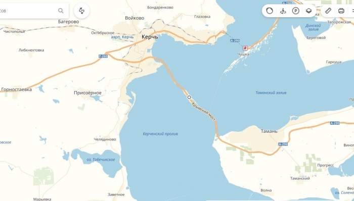 Крымский мост официально появился на «Яндекс Картах» России