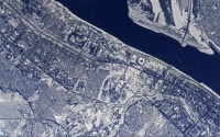 Российский космонавт показал заснеженный Волгоград из космоса