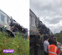 В результате столкновения поезда и грузовика в Югре погибших нет
