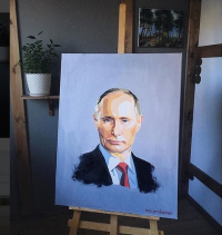 Жительница Волгограда нарисовала портрет президента России