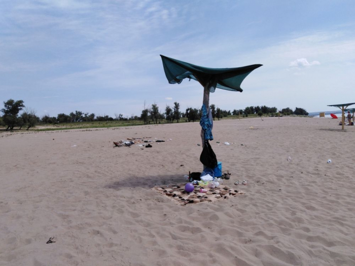 «Антибобры»: пляж на острове Сарпинский предстал перед журналистами во всей красе