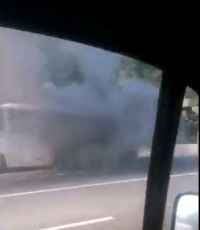 В Краснодарском крае загорелся волгоградский туристический автобус 